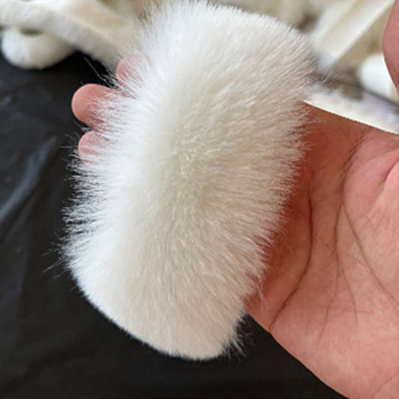 Imitacja sierść królika pluszowe futro paski bożonarodzeniowa dekoracja peleryna wełniany Top DIY sztuczna tkanina akcesoria odzieżowe mankiet
