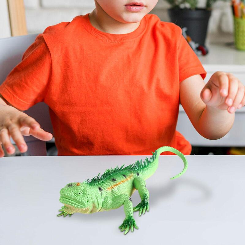Mainan patung kecil hewan reptil, mainan patung kadal Prop mengajar untuk anak-anak remaja laki-laki