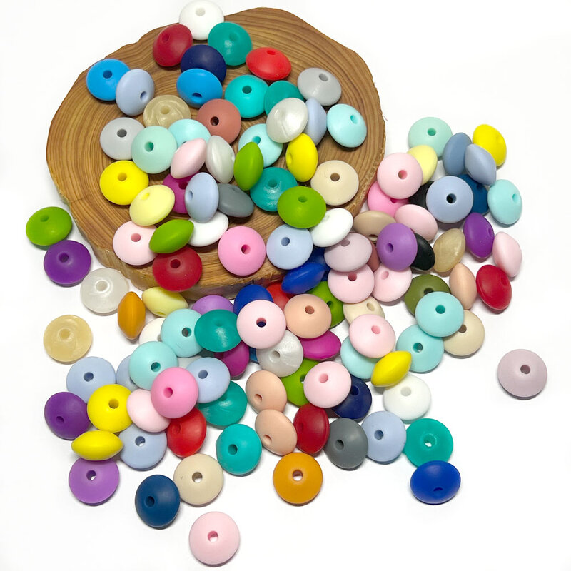 BOBO.BOX – perles de lentilles en Silicone, 20 pièces, 12mm, boulier pour bébé, sans BPA, DIY, soins buccaux pour nouveau-né, sucette, chaîne, anneau de dentition