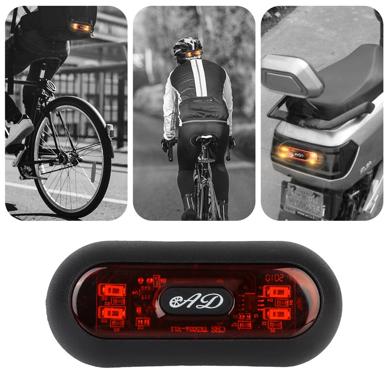 Lampu belakang kedip keselamatan sepeda motor, lampu peringatan LED lampu sein bersepeda Aksesori Sepeda Motor