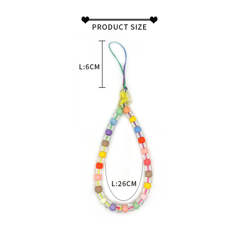 Girl Female Mobile Phone Lanyard Cellphone Anti-Lost Strap Acrylic Handmade DIY  Hanging Keychain Cord Jewelry Accessories