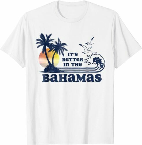 Vintage 80s 70s Fun T-shirt, é melhor nas Bahamas, feito nos EUA