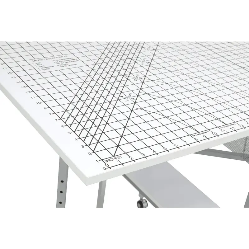 Готовый складной стол для хобби и резки Sew-58,75 дюйма Ш x 36,5 дюйма Д белый стол для декоративно-прикладного искусства с сеткой сверху и серебром