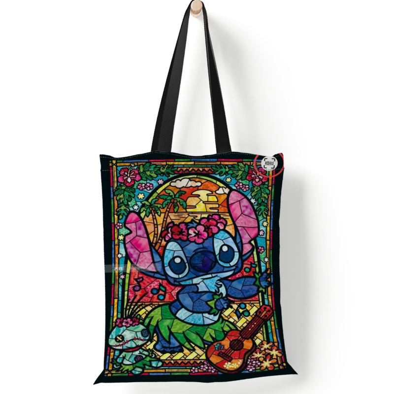 Disney Anime Figure Stitch Tote Bags per le donne borse di tela borse per la spesa di grande capacità Lilo & Stitch regali per ragazze 35x40cm