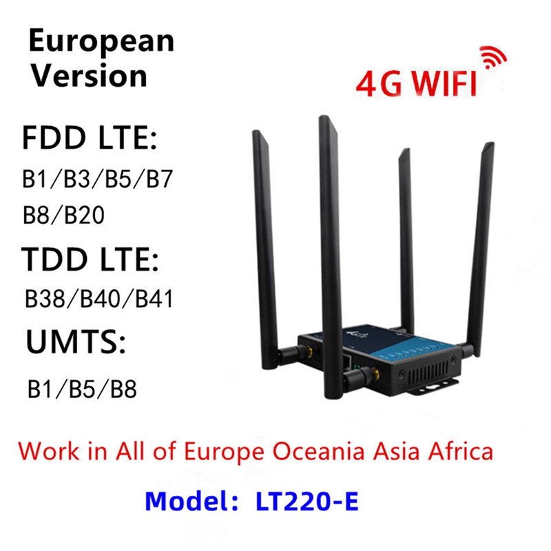 4G Wifi Router Industrial Grade 4G Broadband WIFI Wireless Router 4G LTE CPE Router With Sim Card Slot Antenna