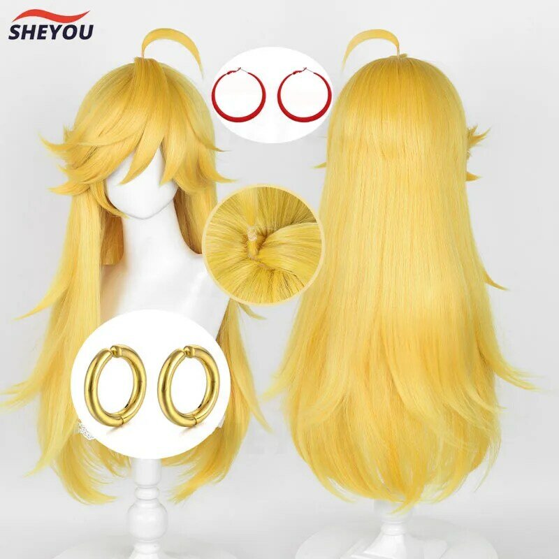 Panty Anarchy Cosplay Wig Anime Panty & Stocking with Garterbelt Gold Long Heat Resistant Hair Party Role Play Wigs + Wig Cap