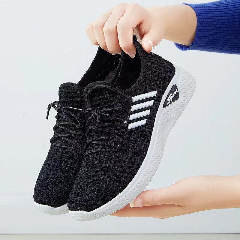 2023 New Flying Weave Women's Shoe Spring/Summer Soft Sole Casual Mesh Top Low Top Breathable Comfortable Student Shoe