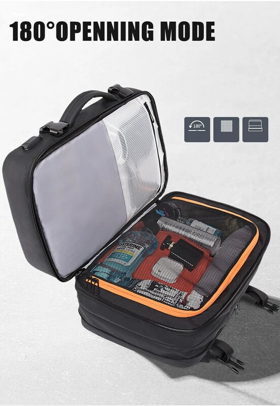 Plecak podróżny męski biznesowy plecak szkolny rozszerzalny torba z portem USB dużą pojemność 17.3 Laptop wodoodporny modny plecak