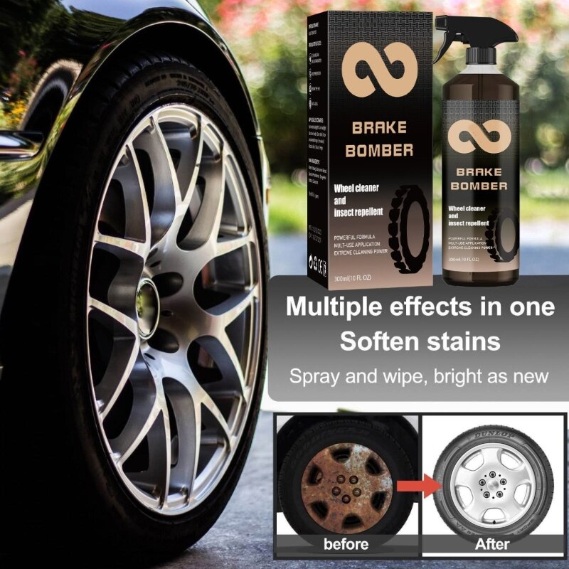 Universal Tire Rust Remover Stealths Garage Brake Bomber Wheel Cleaner Rust Remover Spray Car Wheel Cleaner 120ml/300ml
