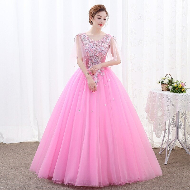 Elegant Ball Gown Women Quinceanera Dresses Tulle Appliques Tulle Prom Birthday Party Gowns Formal Occasion