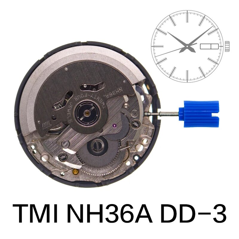 Mechanizm automatyczny zegarek NH36A NH36 mechaniczny zamiennik wysokiej precyzji oryginalne 24 klejnoty zastępują akcesoria