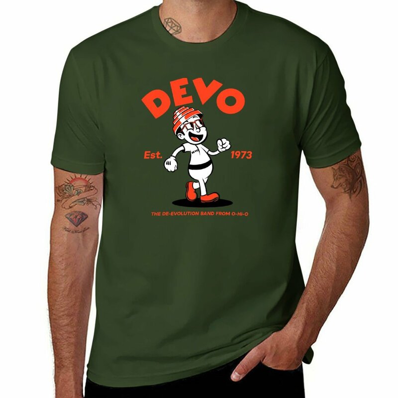 Kreskówka deevolution t-shirt dla chłopców biała bluzka czarna designerska koszulka męska