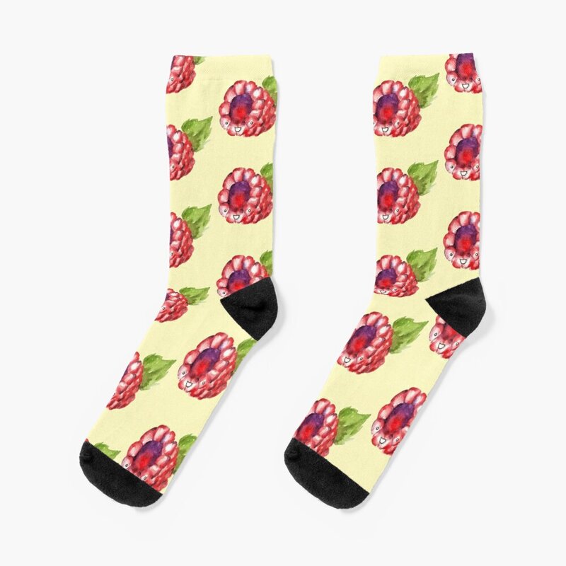 Chaussettes Happy Raspberry personnalisées pour hommes et femmes, chaussettes folles