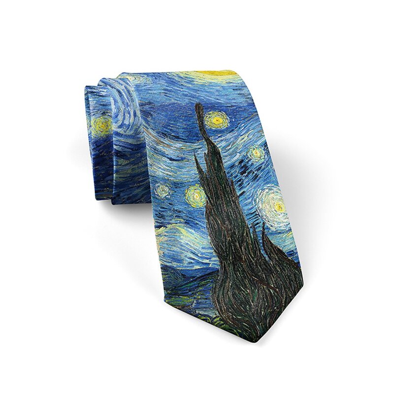 Druck Ölgemälde Krawatte Spaß Dacron Unisex schlanke Krawatte tägliche Kleidung