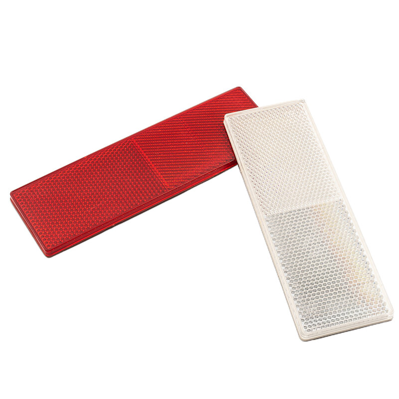 Car Safety Reflective Stickers Plastic Rectangular Red White 15x5cm PVC Material For Trucks For Cars Brand New