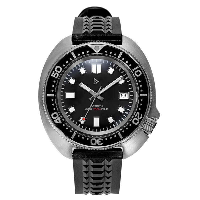 Rdunae-R2X 캡틴 윌라드 6105 남성용 시계, NH35 무브먼트 사파이어 C3 야광 150m 방수 자동 기계식 손목 시계