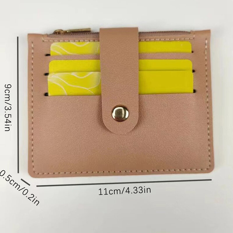 Fashion Soild Color Credit Cards Holders Purse Bus Cards Cover For Women Men Small Wallets Money Change Pouch
