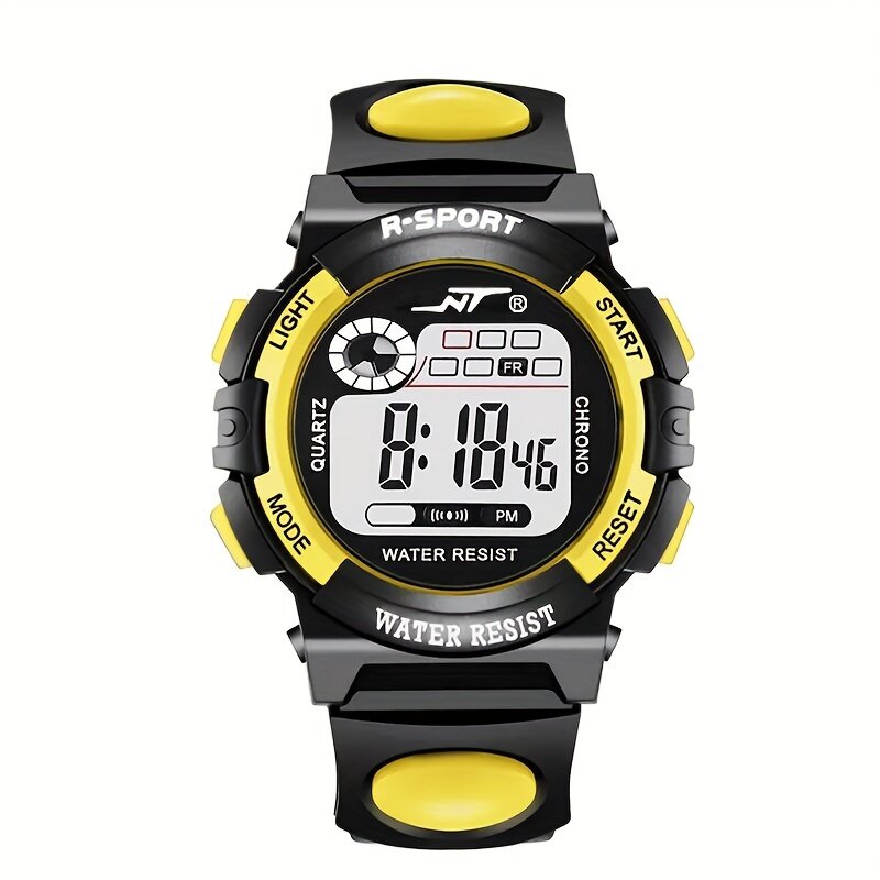 Modny sportowy zegarek elektroniczny, wielofunkcyjny budzik z kalendarzem Kolorowy świecący zegarek elektroniczny