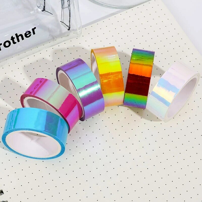 6개 마스킹 테이프 끈적끈적한 멀티 컬러 마스킹 접착 테이프 DIY 공예 장식