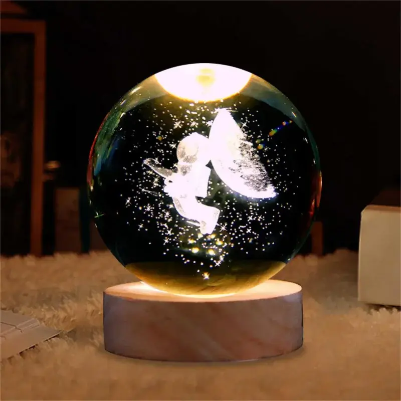 Świetlista gwiazda światło jeden jeleń ma Twoją kryształową kulę mała lampka nocna projekcyjną atmosferę lekka kreatywna prezent