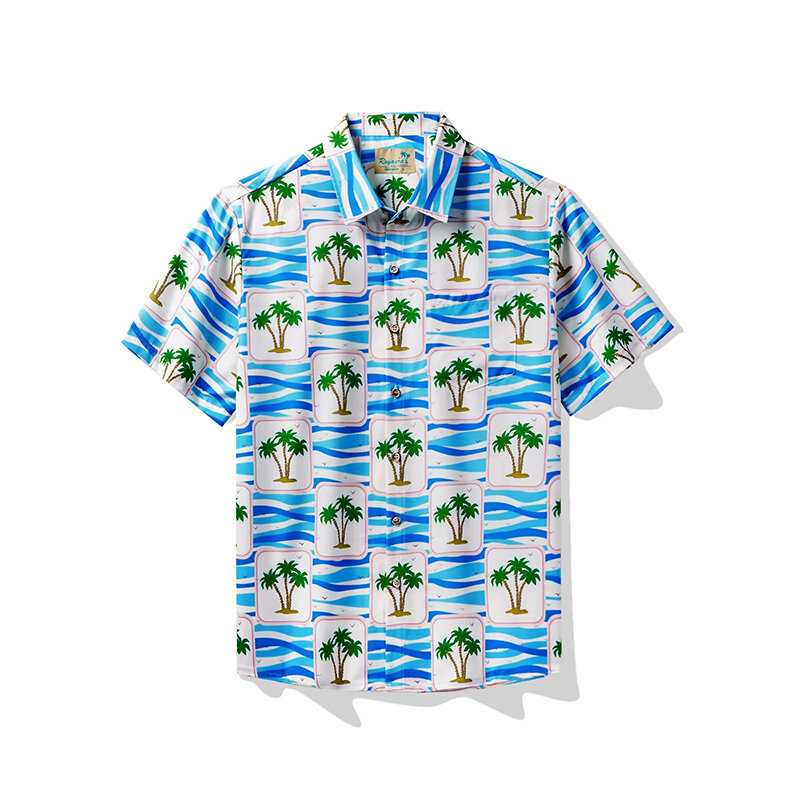 قميص هاواي بأكمام قصيرة للرجال والنساء ، هاراجاو مطبوع ، طية صدر كاجوال ، ملابس نسائية ، ملابس الشارع ، قمم ، أزياء ، مصمم ، كاميسا