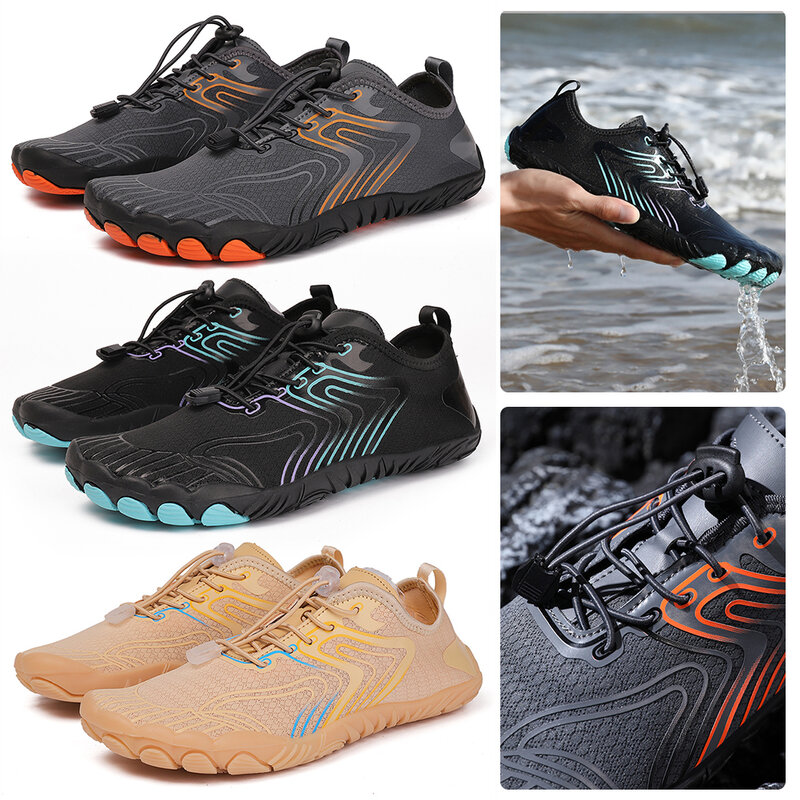 Sapatos de água antiderrapantes leves para homens e mulheres, Tênis de corrida unissex, Sapatos de caminhada respiráveis, Secagem rápida