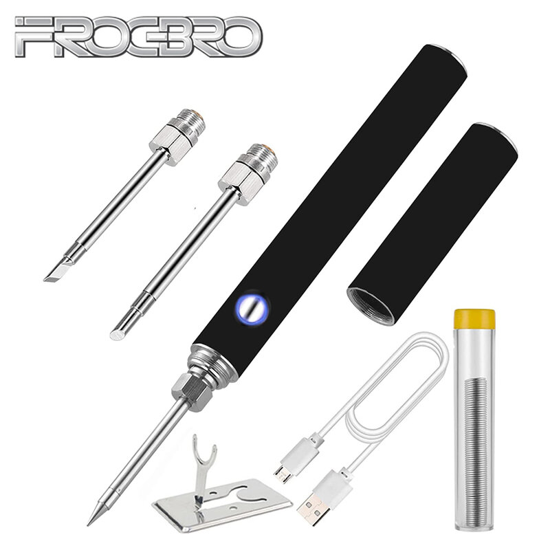 Frogbro 20w sem fio ferro de solda usb recarregável portátil kit ferramenta de solda profissional portátil wirless