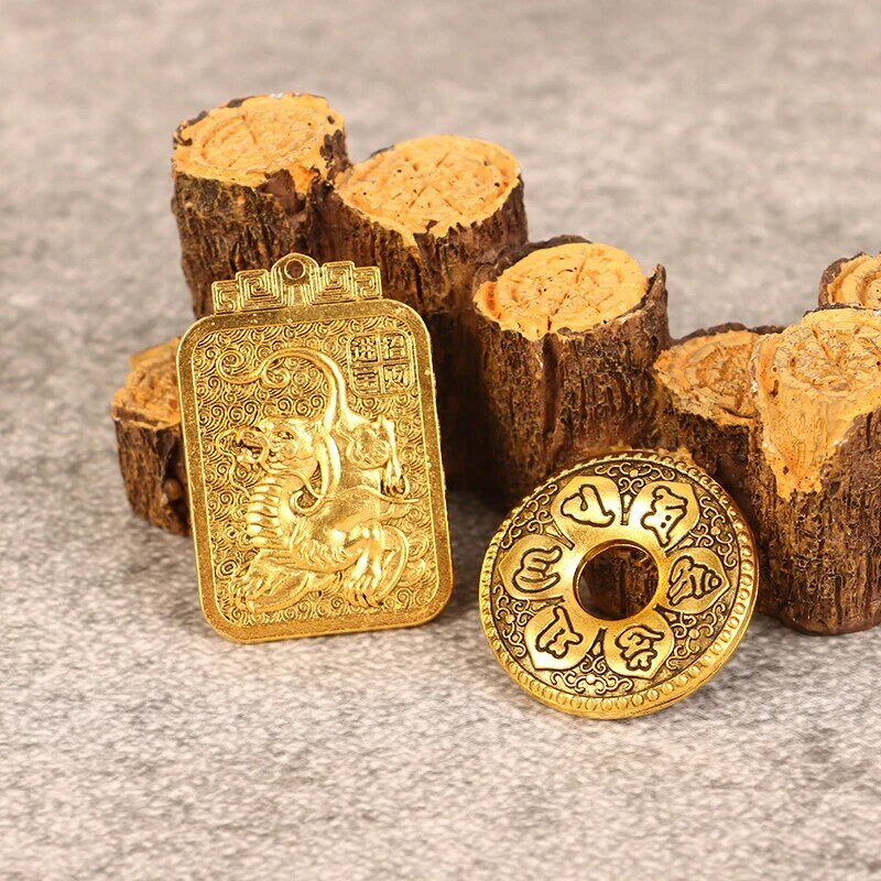 Liga de cobre Coin para DIY Chaveiro, Ano do Pingente Dragão, Ornamento Saco, Boa Sorte Riqueza, Jóias Acessórios