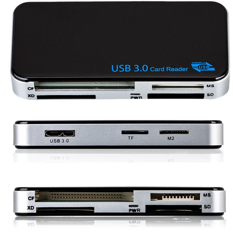 USB 3.0 All-in-1อะแดปเตอร์อ่านการ์ดแบบมัลติการ์ดความเร็วสูง5Gbps เครื่องอ่านการ์ด USB สำหรับ TF SD XD CF การ์ดดิจิตอลที่ปลอดภัย
