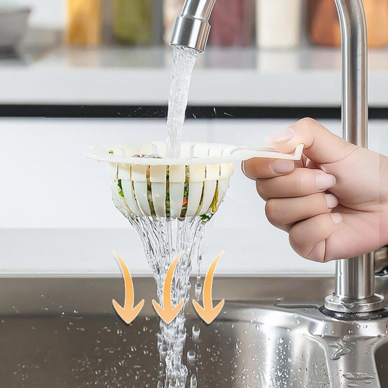 Keranjang peniris wastafel dapur, pelindung efisien dapat digunakan kembali keranjang penguras untuk mesin cuci piring bawaan Anti macet air