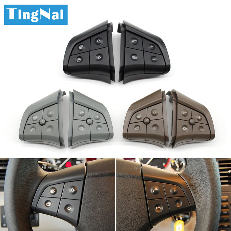 Car Multi-function Steering Wheel Buttons Kit Phone Control Keys For Mercedes Benz W164 W245 W251 ML GL300/350/400/450 2006-2009