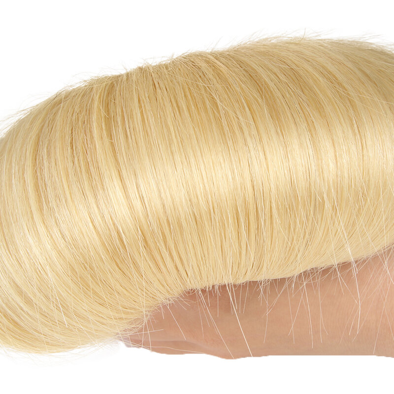Sleek-Straight brasileiro cabelo humano Pacotes, extensões do cabelo Remy, Pacotes único, 613 loira