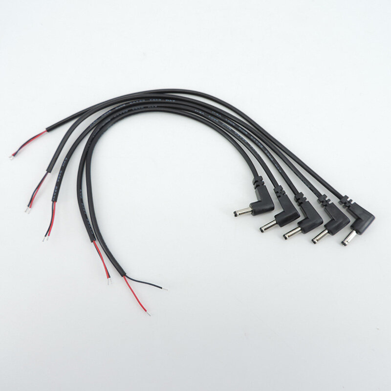 Kabel konektor catu daya sudut kanan lurus 3.5mm x 1.35mm DC jantan 30cm 2 inti kabel colokan DIY perbaikan ujung timah A7