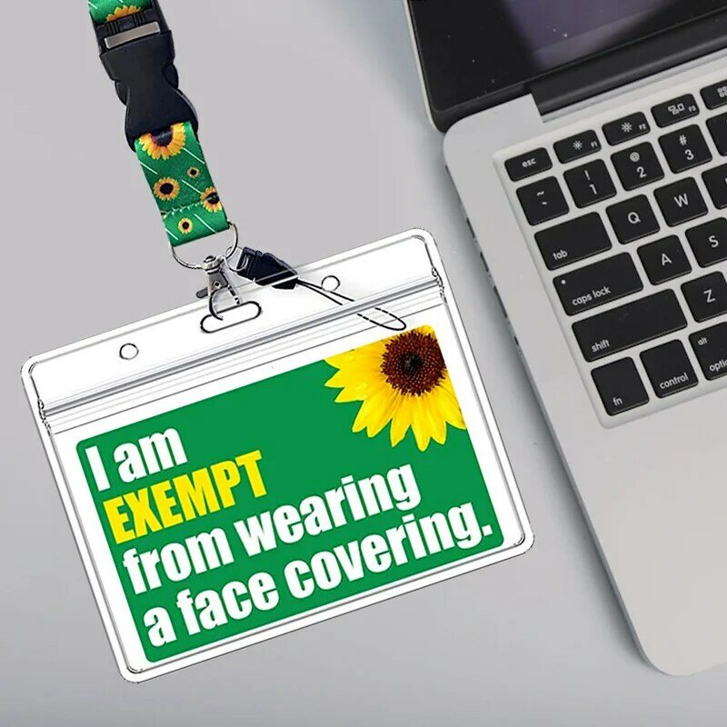 Name Badge Sunflower Listing ID Card Phone Strap Neckband Accessories Hidden Disability Sunflower Cute Lanyard Work Card
