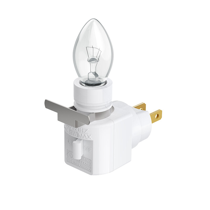 TWDRTDD Plug-in Night Light, spina per applique da parete con interruttore ON/Off e Clip in metallo, include 1 lampadina C7 da 7Watt, rotazione di 360 gradi