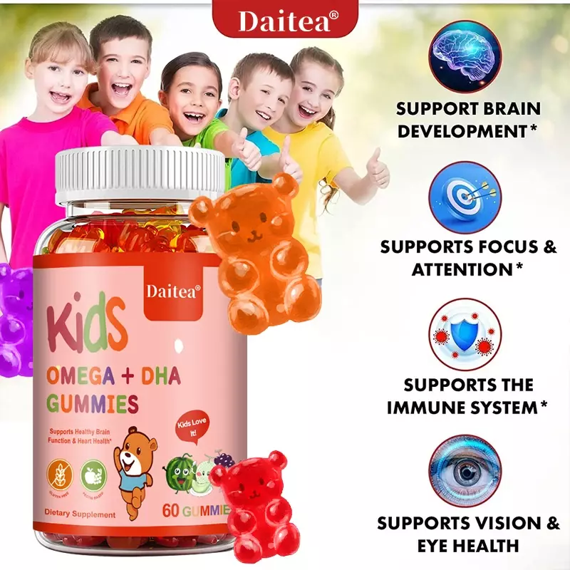 Supplément d'intelligence pour enfants, gommes, soutenir l'intelligence, la concentration, la mémoire et la nutrition pour rendre l'apprentissage liatif