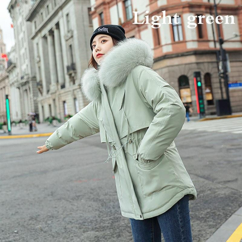Abrigo cálido de lana de piel Artificial para mujer, chaqueta con capucha gruesa, abrigo informal Parker, moda de invierno, nuevo