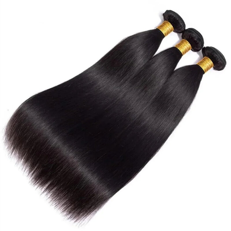 Mechones de cabello humano liso, extensión de cabello Remy largo, 1, 3, 4 mechones, ofertas, mechones de tejido de cabello brasileño