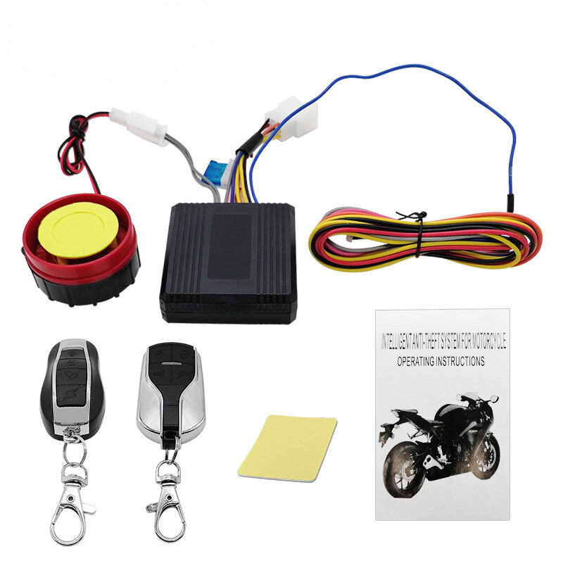 Alarma antirrobo unidireccional de 12V para motocicleta, Control remoto de coche, sensibilidad de alarma, Ajuste libre, apagar el motor