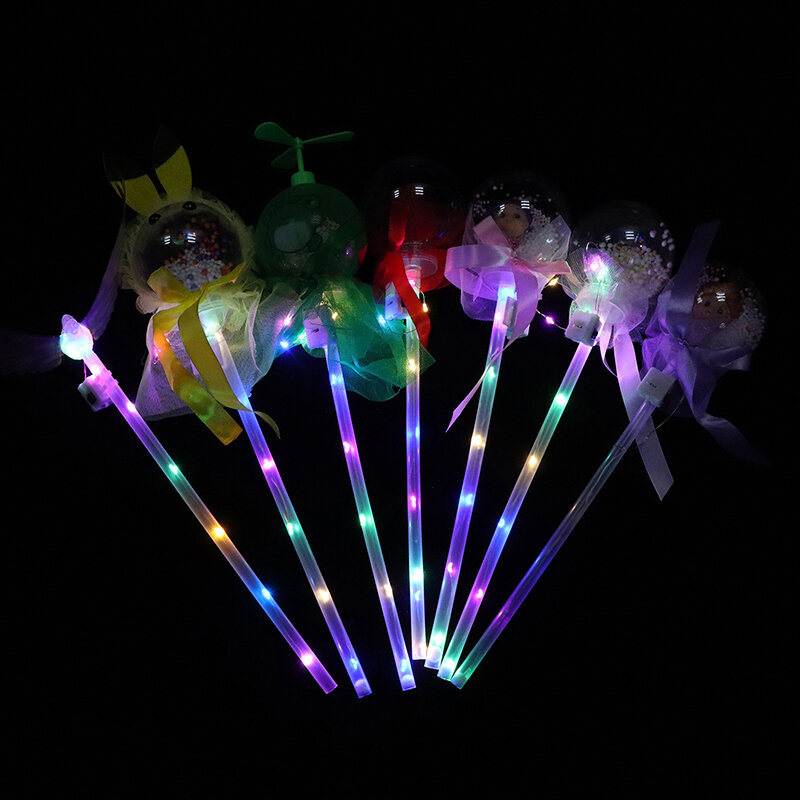 Varita mágica de princesa de mano, palo para disfraz, espectáculo de juegos de rol, fiesta de Cosplay, luz LED, bonito juguete brillante