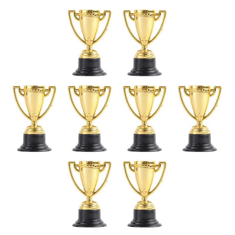 8/10/16/20pcs Mini plastica oro ricompensa trofeo coppa medaglie di calcio premio tazza precoce educativo per bambini giocattolo per bambini regali di calcio