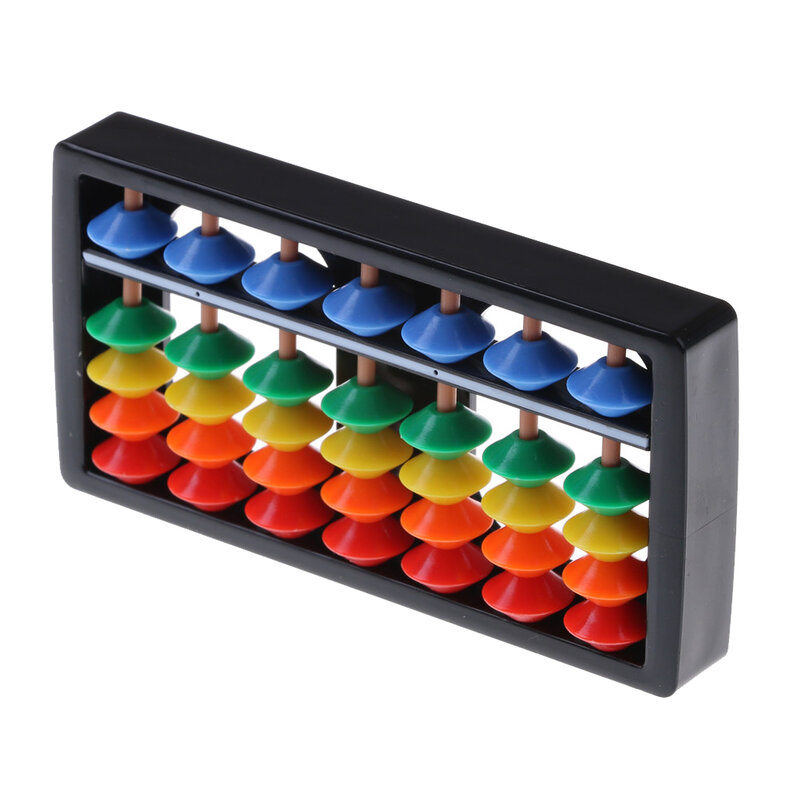 Outil de calcul en plastique Montessori pour enfants, boulier de mathématiques, arithmétique, soroban à 7 chiffres, perles colorées, jouets pour enfants, 1PC