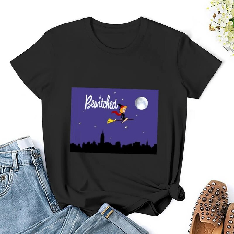 Bewitched kaus kaus grafis kaus estetika pakaian kawaii lucu grafis kaus untuk wanita