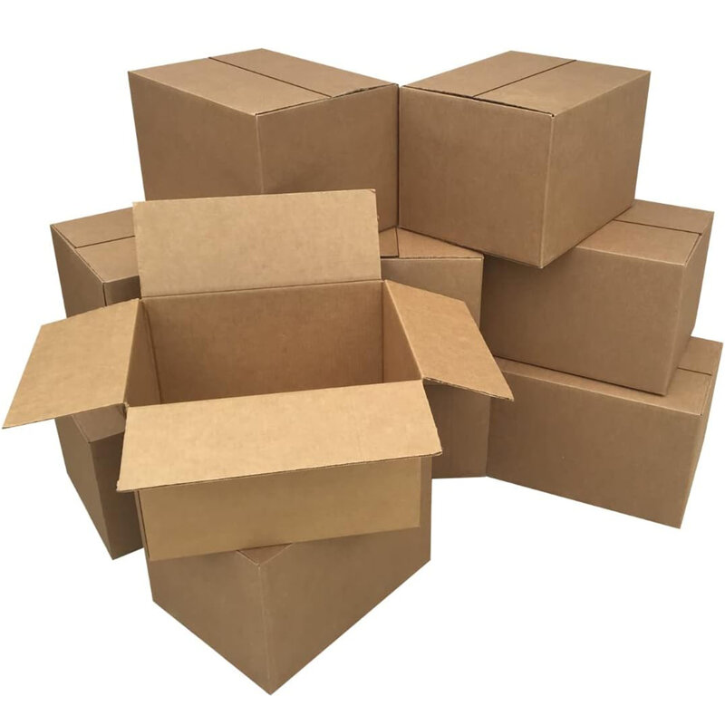 Cajas de envío por correo, 7,87x4,13x5,31 pulgadas, pared única, 32Lb/sq pulgadas, caja de cartón corrugado marrón con tapas