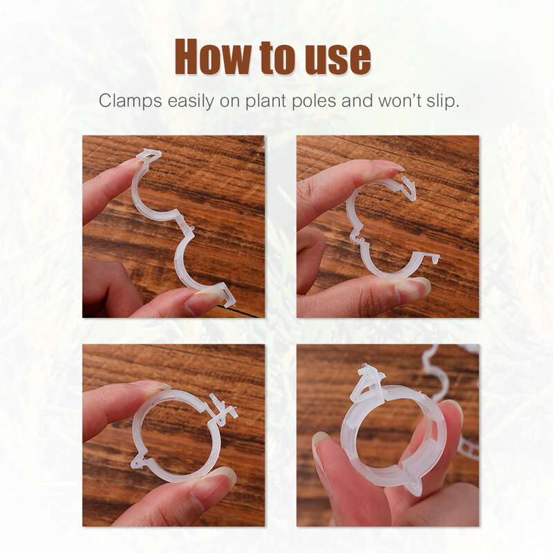 200/50Pcs Plastic Plant Support Clips Reusable Plant Vine Protection Grafting Fixing Tool For Vegetable Tomato Garden Supplies