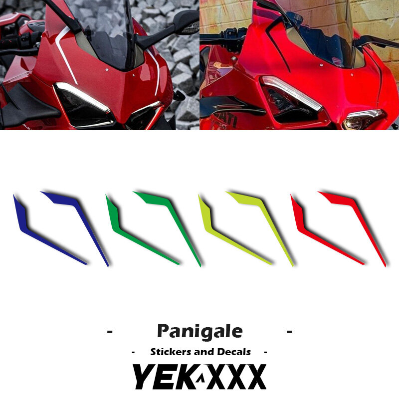 Untuk Ducati Panigale V4 V4R V4S V4SP V2 Fairing cangkang stiker depan garis stiker reflektif warna logam baru