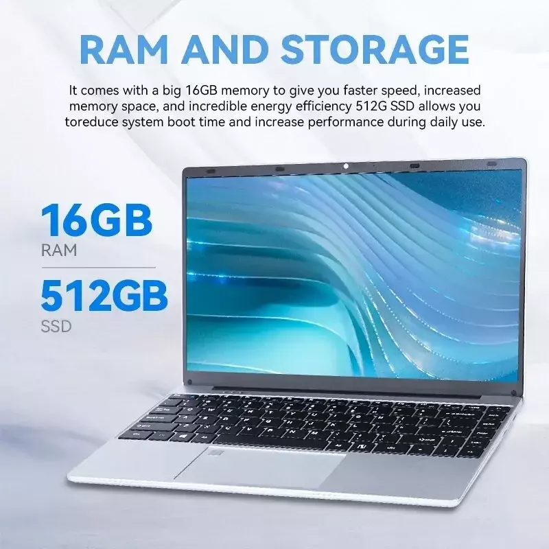 FIREBAT-Laptop Leve com Impressão Digital FHD, Notebook, Computador de Negócios, Intel N5095, 16GB LPDDR4 RAM, 512GB, 1TB SSD, 14,1 em