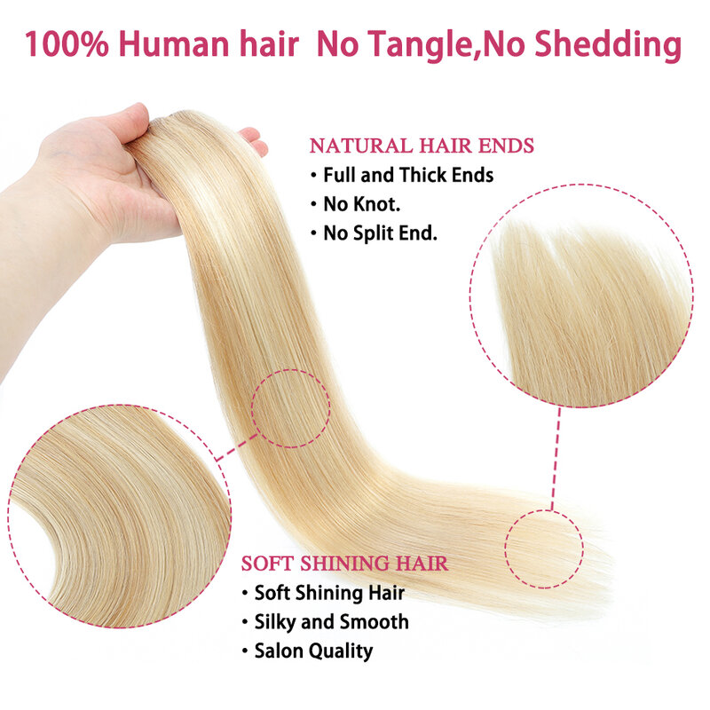 Trama de cabello humano Remy, mechones de tejido liso Natural, extensiones de cabello humano cosido, 100g