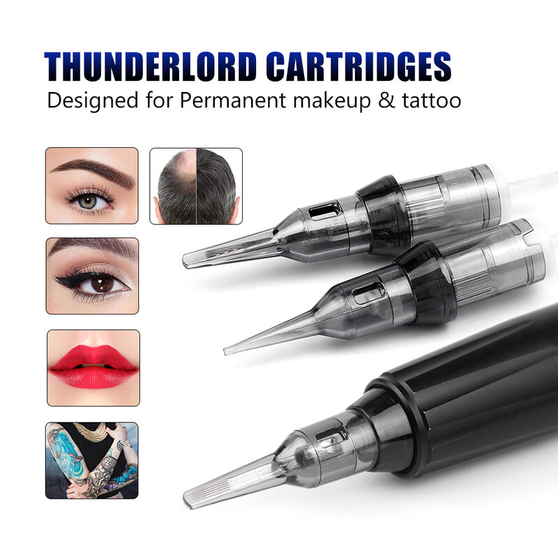 Hot Thunderlord Power Jarum Tato Cartridge Tato Makeup Permanen 1R 7F 11U untuk Pena Mesin Tato Universal Terbaru