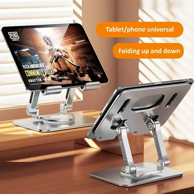 360 ° rotacja tabletu stojak na iPada, regulowany składany uchwyt na Tablet, aluminiowy stojak na telefon kompatybilny z iPad Pro/ Air/ Mini